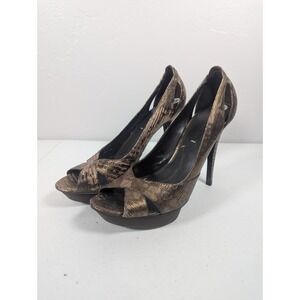 Bcbg maxazria Stilleto heels 10 platform Snake Print Leather Peep Toes‎